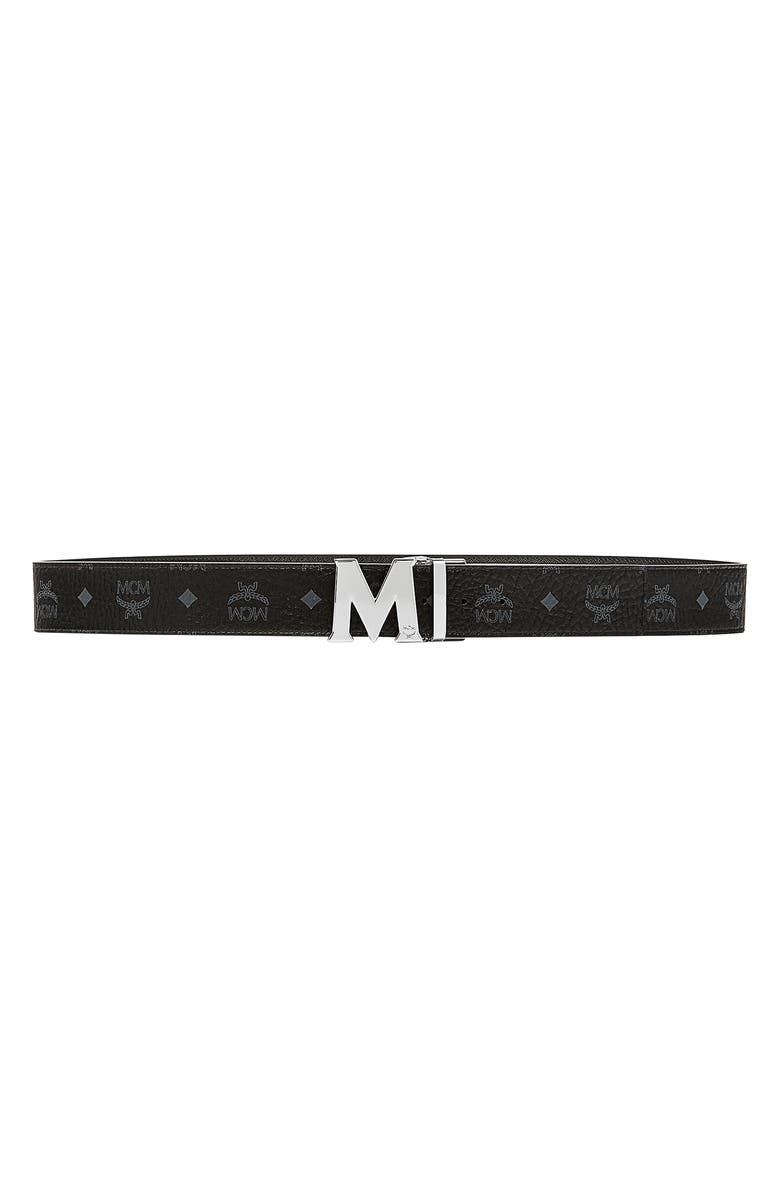 MCM Logo Buckle Reversible Belt, Alternate, color,