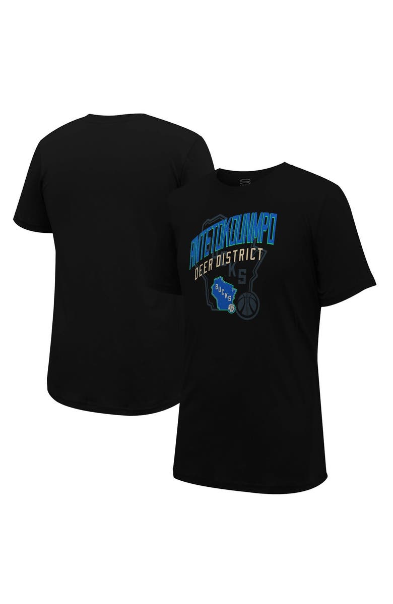 Stadium Essentials Unisex Stadium Essentials Giannis Antetokounmpo Black Milwaukee Bucks 2023/24 City Edition Player Graphic T-Shirt, Alternate, color,