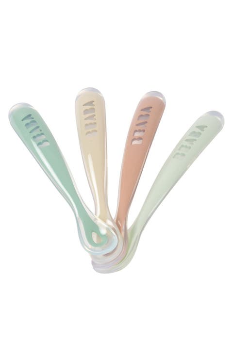 Set of 4 Self-Feeding Silicone Spoons