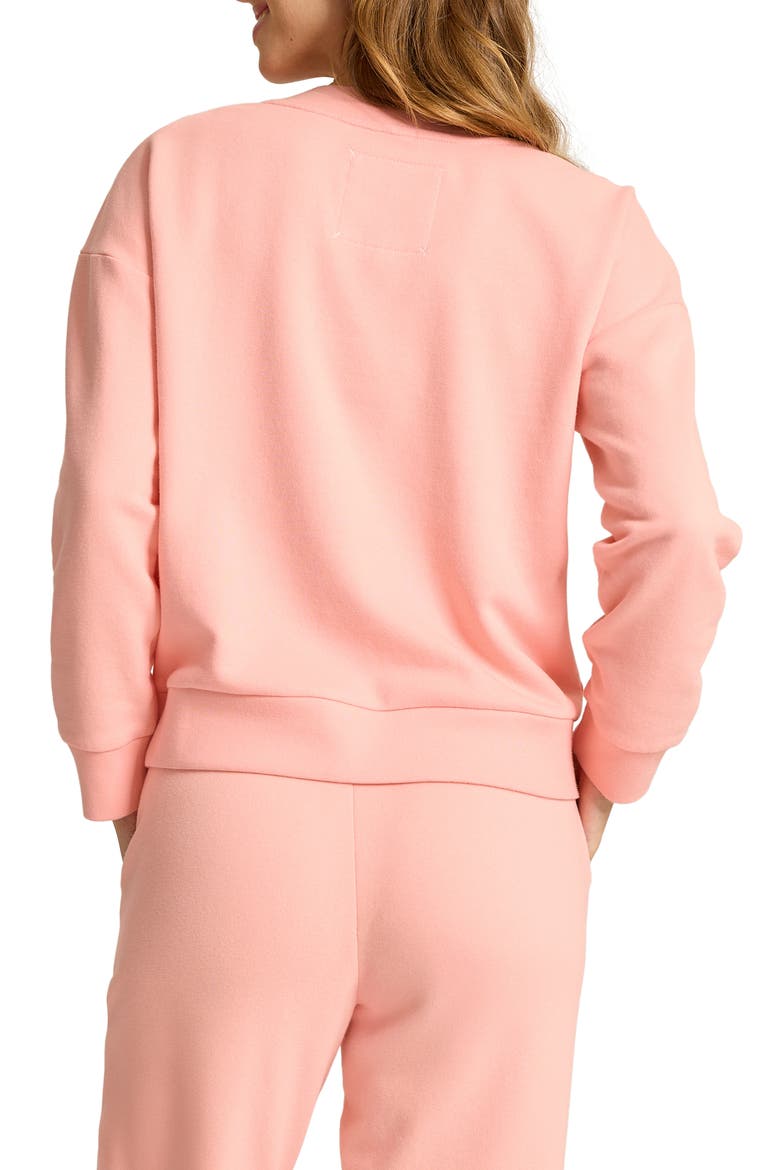 Marina del Mar Cotton V-Neck Sweatshirt, Alternate, color, LIGHT SALMON