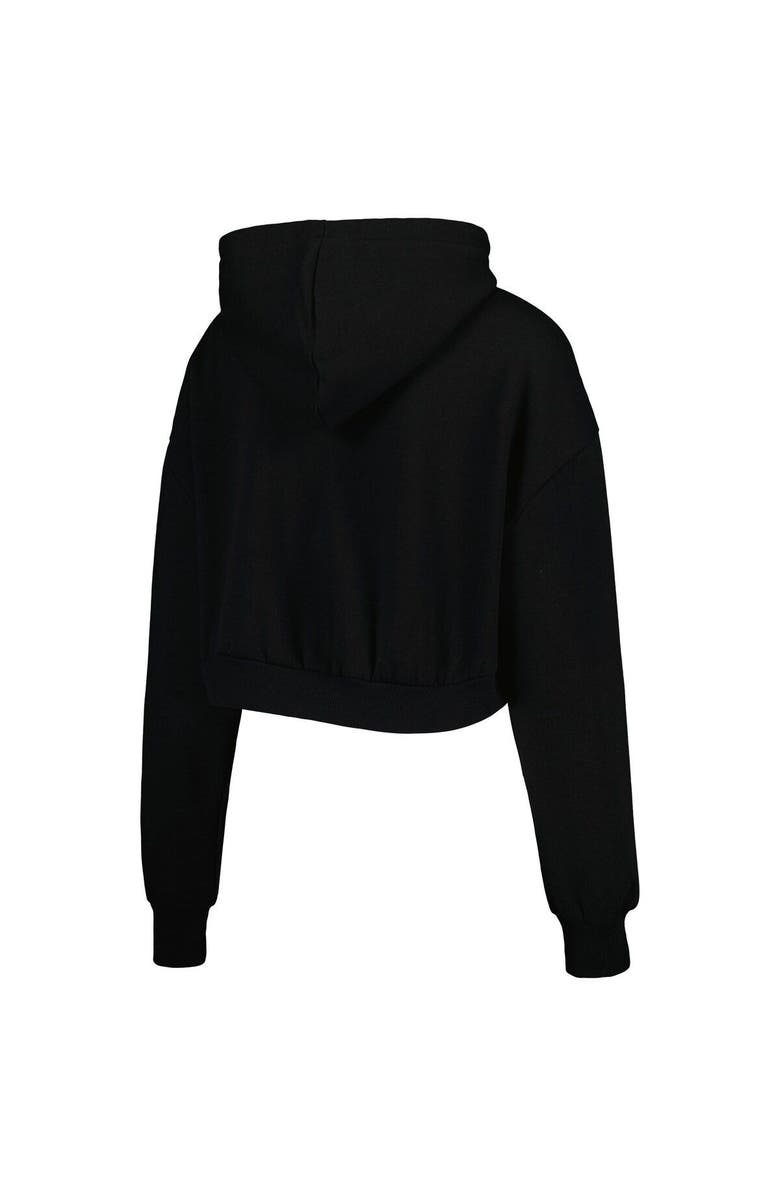 THE WILD COLLECTIVE Women's The Wild Collective Black New Orleans Saints Cropped Pullover Hoodie, Alternate, color, 