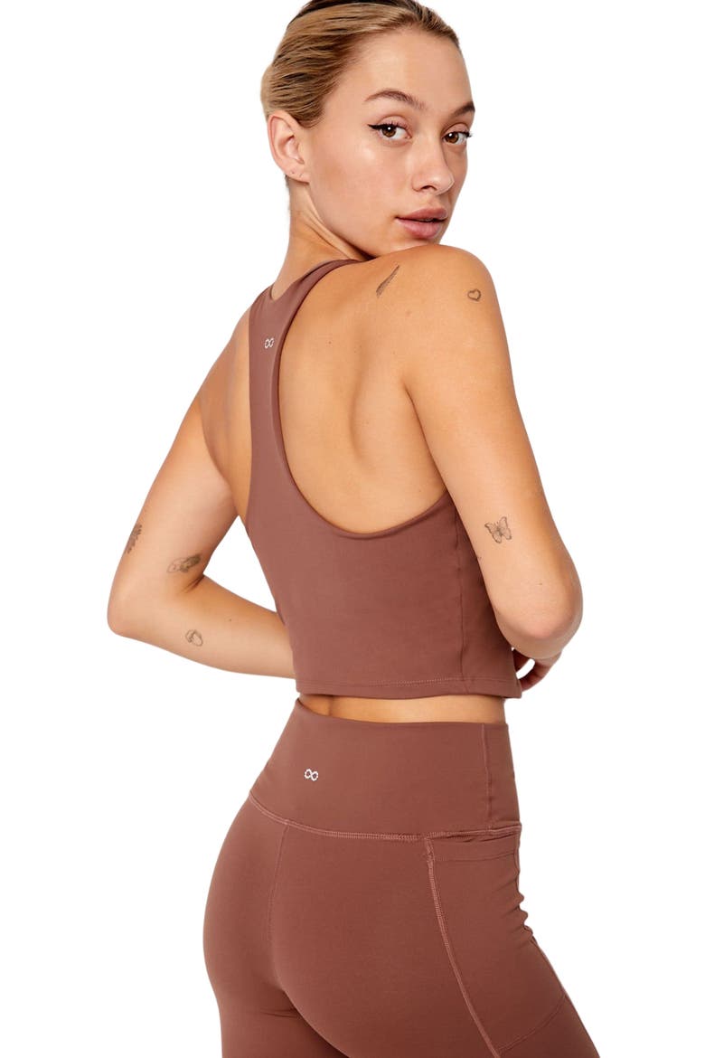 Juno Cloudlux Longline Bra, Alternate, color, Walnut