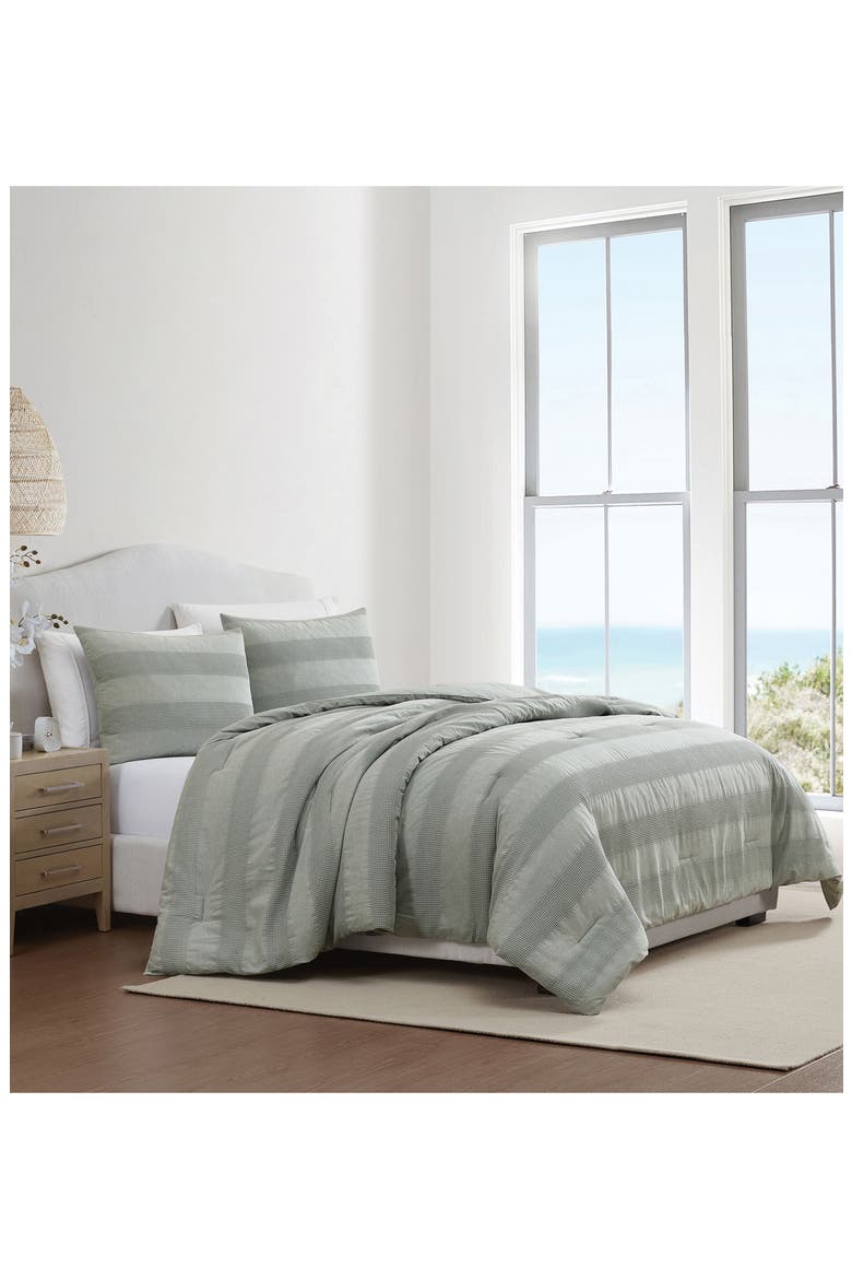 Harbor Stripe 3-Piece Comforter Set, Main, color, SAGE