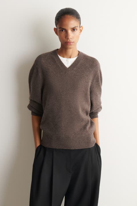 Sculpted Cashmere V-Neck Sweater