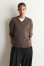 COS Sculpted Cashmere V-Neck Sweater