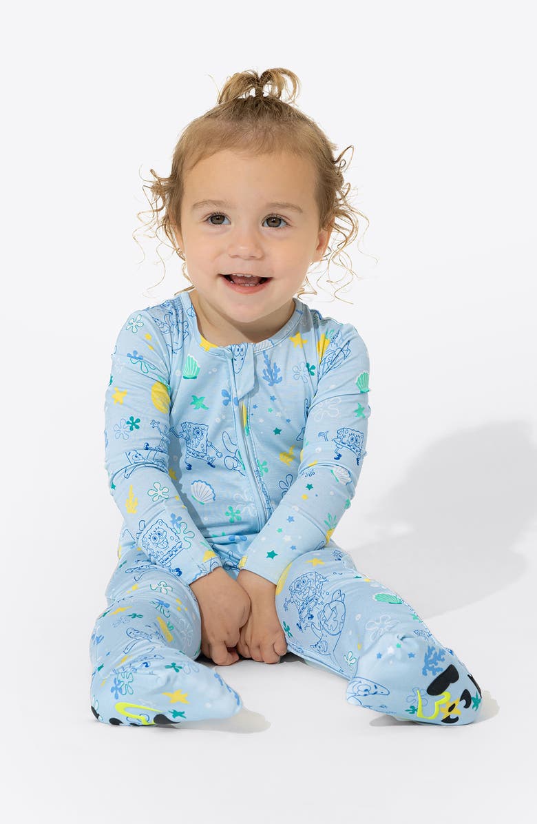 Bellabu Bear x SpongeBob<sup>®</sup> Fun Fitted Convertible One-Piece Pajamas, Alternate, color, 
