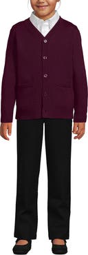 Lands' End School Uniform Kids Legacy Varsity Cardigan