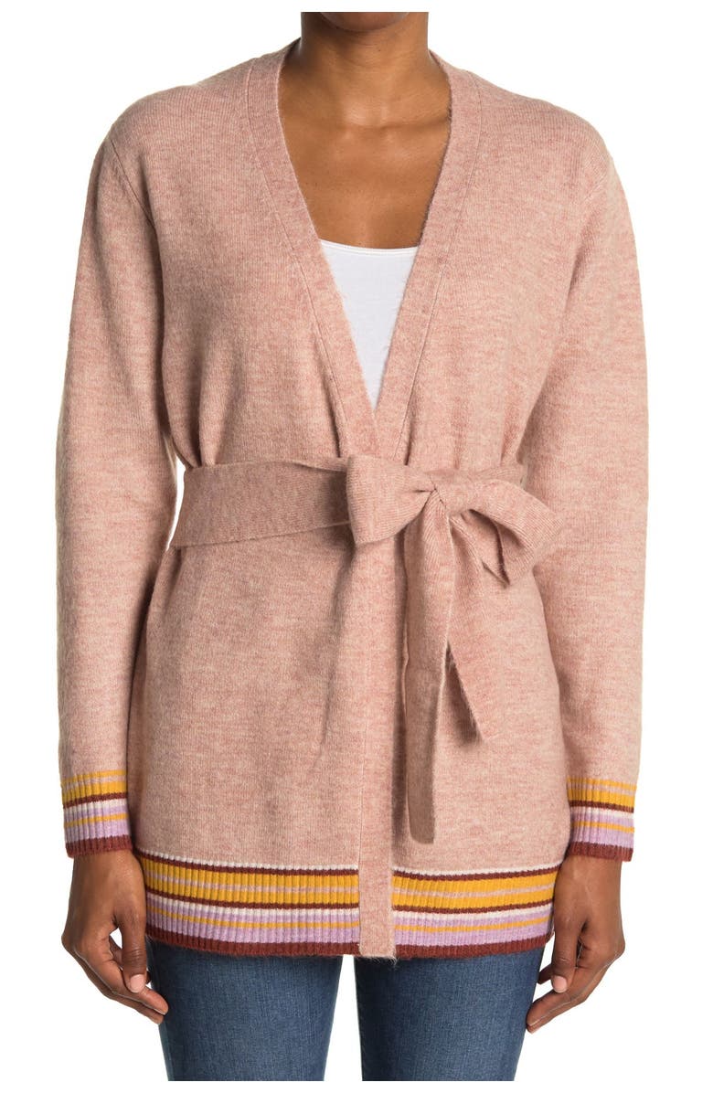 Heartloom Tie Front Cardigan with Stripe, Alternate, color, 