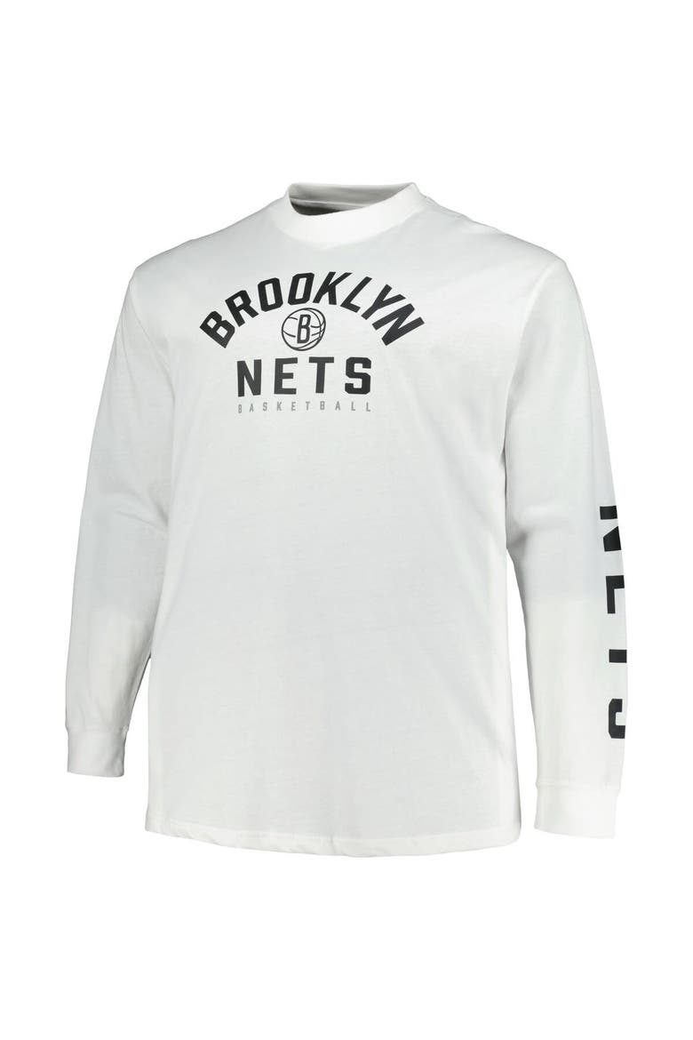 Men's Fanatics Branded Black/White Brooklyn Nets Big & Tall Short Sleeve & Long Sleeve T-Shirt Set, Alternate, color, Black