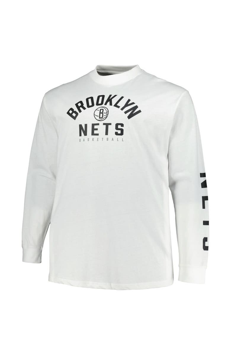 FANATICS Men's Fanatics Branded Black/White Brooklyn Nets Big & Tall Short Sleeve & Long Sleeve T-Shirt Set, Alternate, color, Black