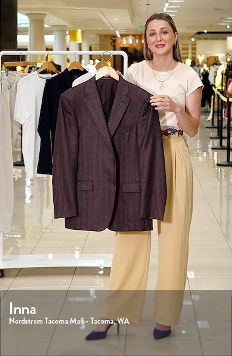 Siena Regular Fit Chevron Herringbone Silk & Cashmere Sport Coat, sales video thumbnail