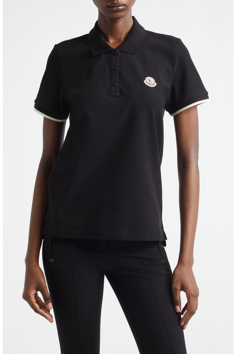 Logo Cotton Piqué Polo, Main, color, BLACK