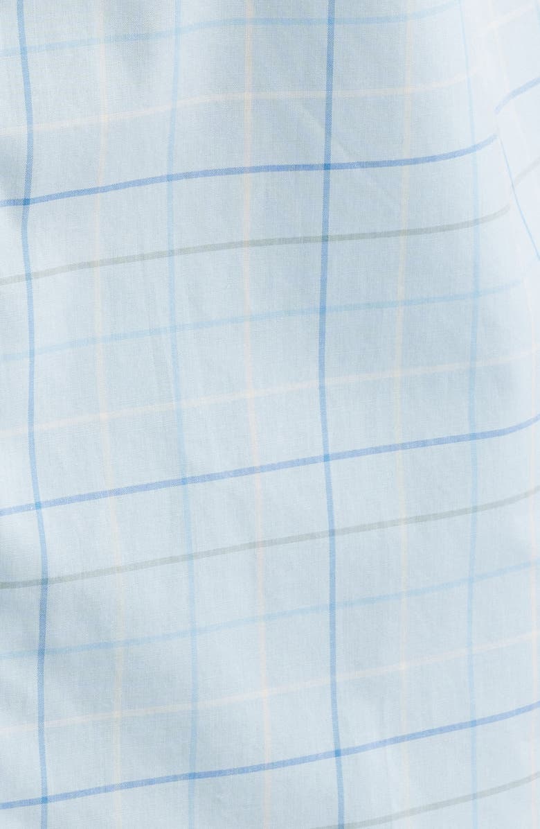 Pendleton Academy Check Pima Cotton Short Sleeve Button-Up Shirt, Alternate, color, Blue Check