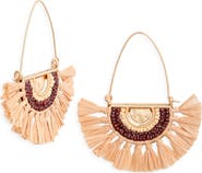 Nordstrom Raffia Fan Crescent Threader Earrings