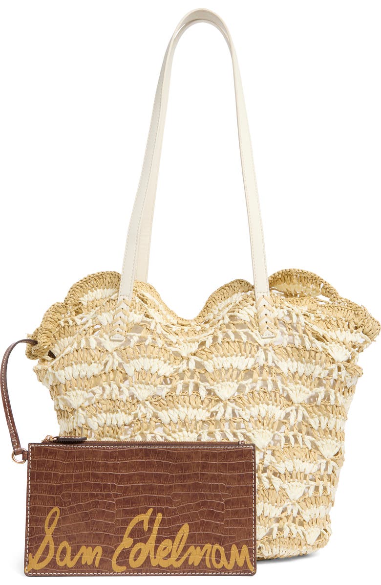 Sam Edelman Laylah Raffia Tote, Alternate, color, Ivory
