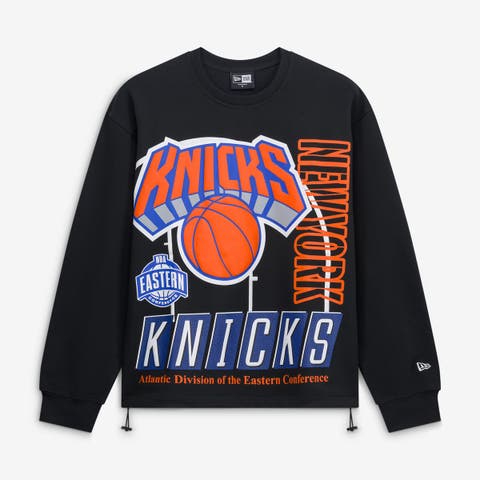 Men's New Era  Black New York Knicks Leisure Collection Stretch Fleece Sweatshirt