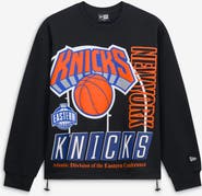 New Era Men's New Era Black New York Knicks Leisure Collection Stretch Fleece Sweatshirt