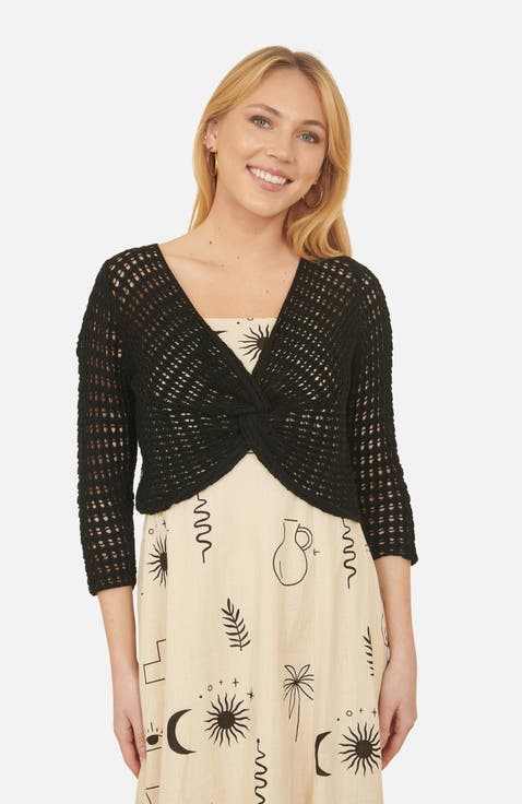 Crochet Cotton Twisted Bolero Cardigan