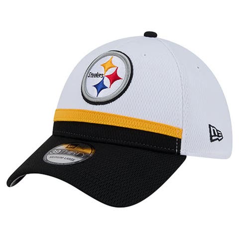 Men
s New Era  White/Black Pittsburgh Steelers Dashmark Rays 39THIRTY Flex Hat