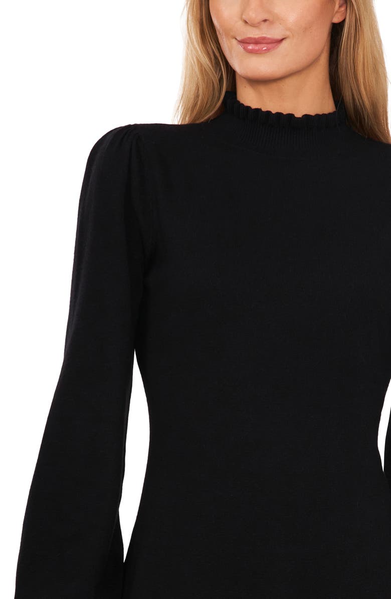 CeCe Mock Neck Long Sleeve Fit & Flare Sweater Dress, Alternate, color, 