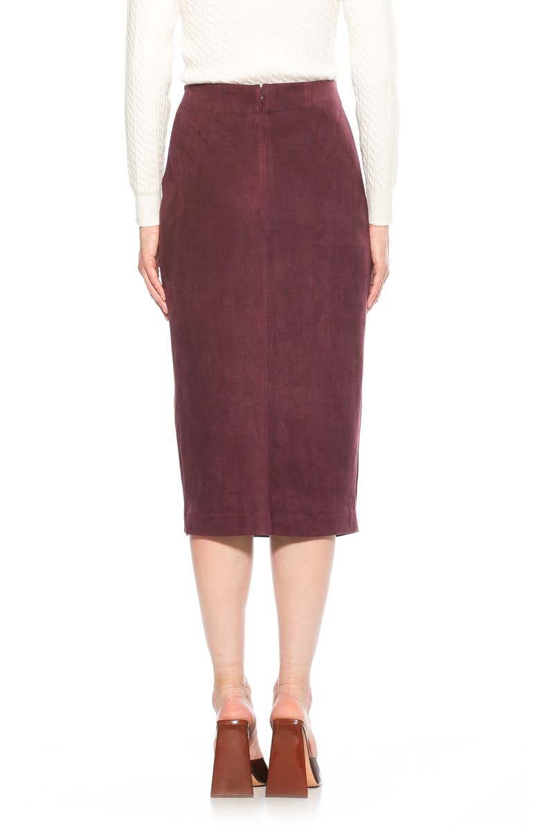 Alexia Admor Zayla Faux Suede Pencil Skirt, Alternate, color, Burgundy