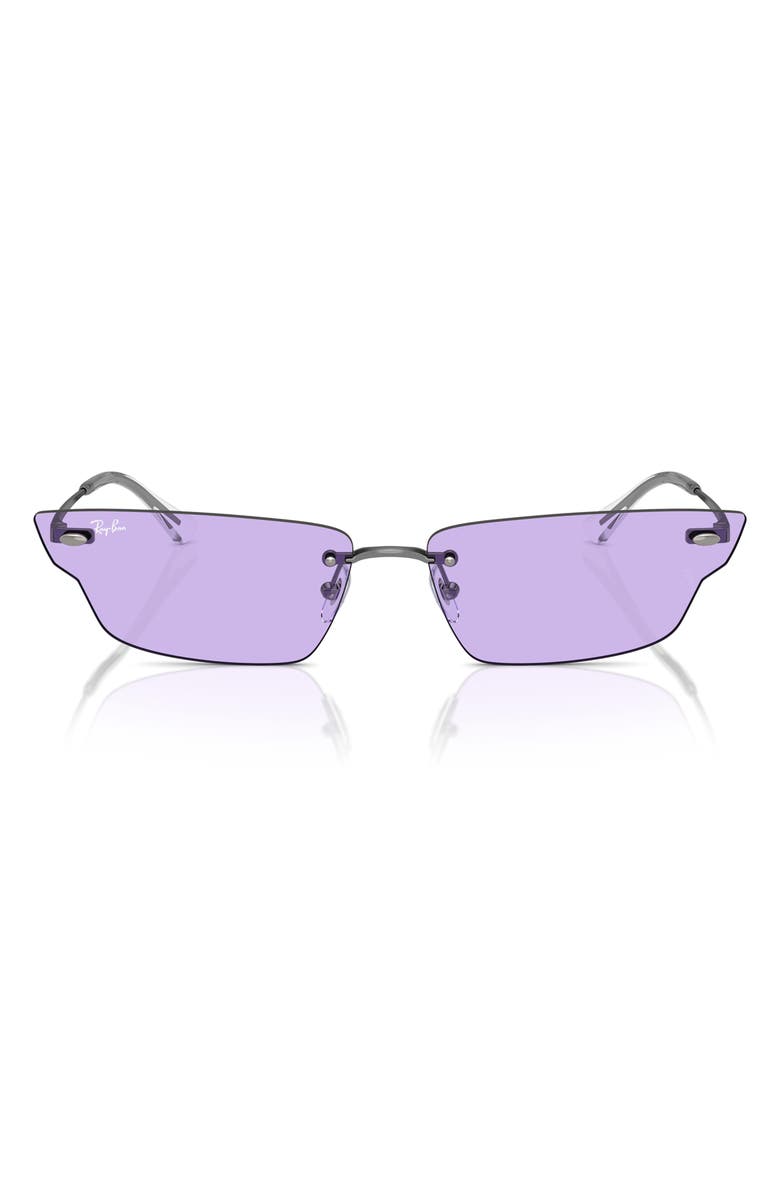Ray-Ban 66mm Anh Frameless Butterfly Sunglasses, Alternate, color, Gunmetal