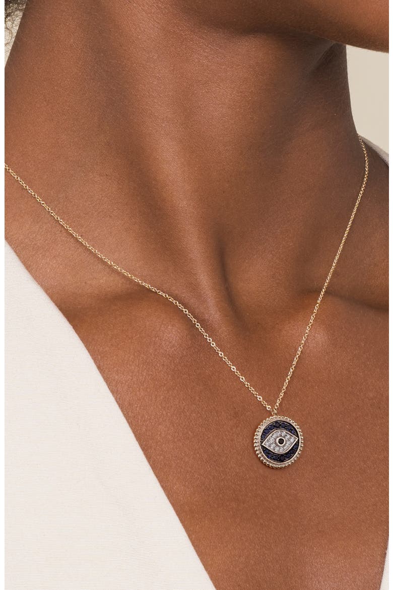 Bujukan 14k Gold Multi Stone Eye Pendant Necklace, Alternate, color, 14K YELLOW GOLD
