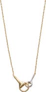 Argento Vivo Sterling Silver Two-Tone Equestrian Interlock Necklace