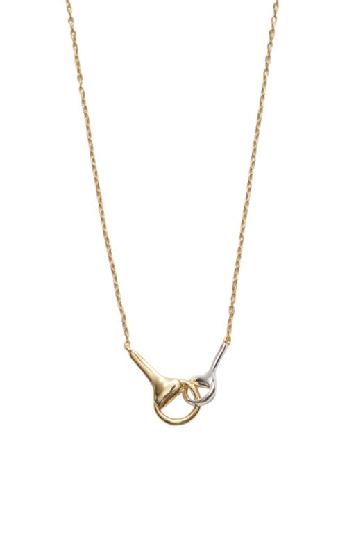Argento Vivo Sterling Silver Two-tone Equestrian Interlock Necklace In Multi
