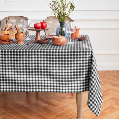 Linen Tablecloth - Gingham Check