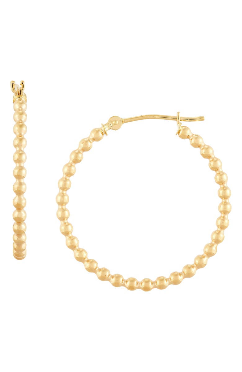 Frankie & Zoe 10K Yellow Gold Beaded Hoop Earrings, Alternate, color, Yellow Gold