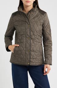 Lauren Ralph Lauren Houndstooth Quilted Barn Jacket