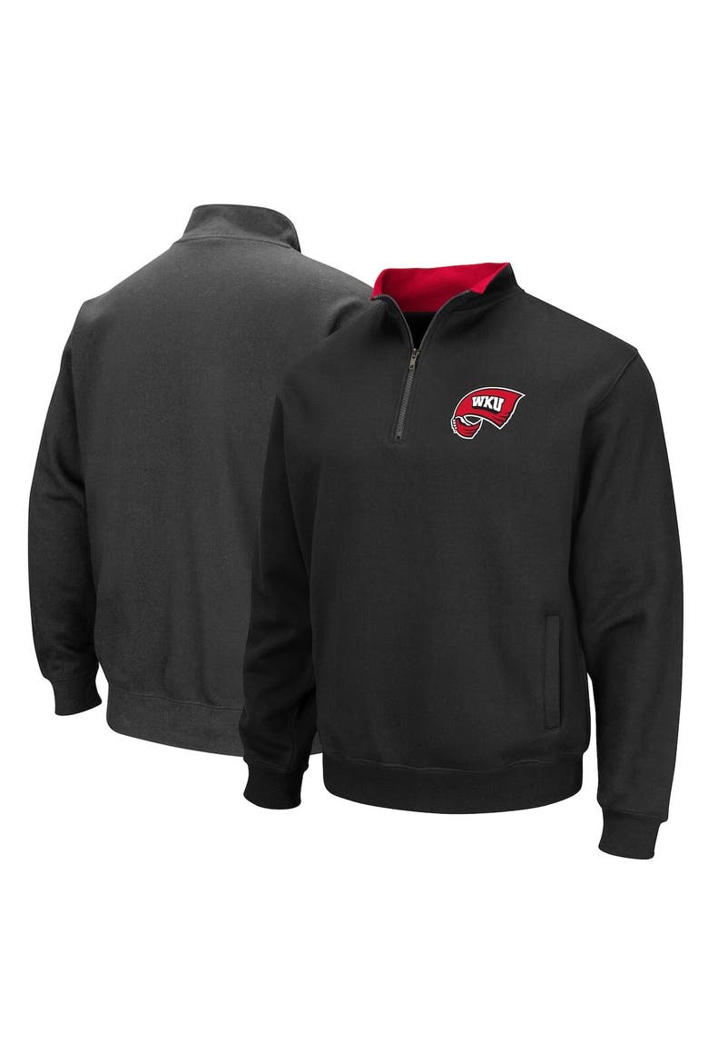 Men's Colosseum Black Western Kentucky Hilltoppers Tortugas Quarter-Zip Sweatshirt, Main, color, Black