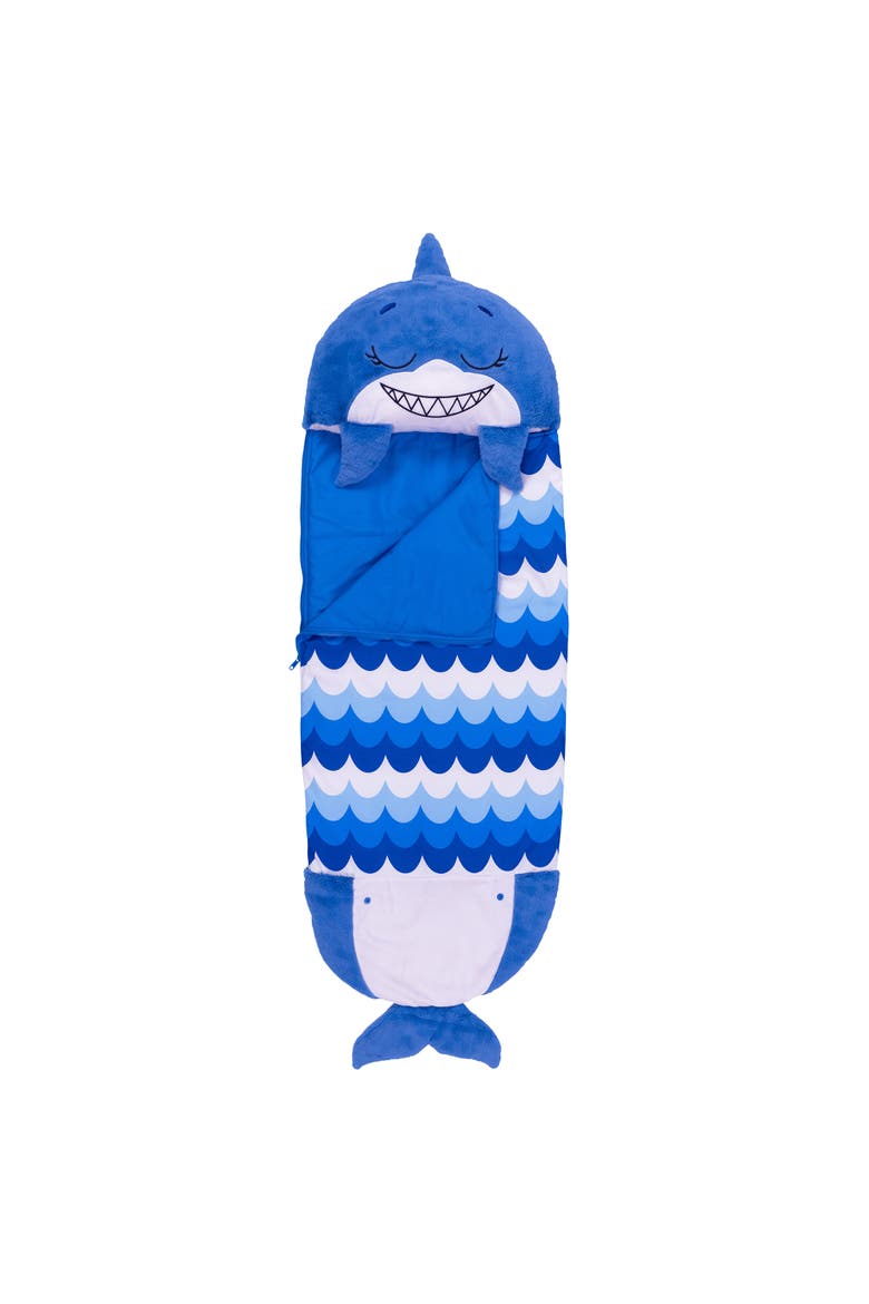 Pillow & Sleepy Sack, Large Blue Shark 66x30 Inches, 7+, Main, color, Blue