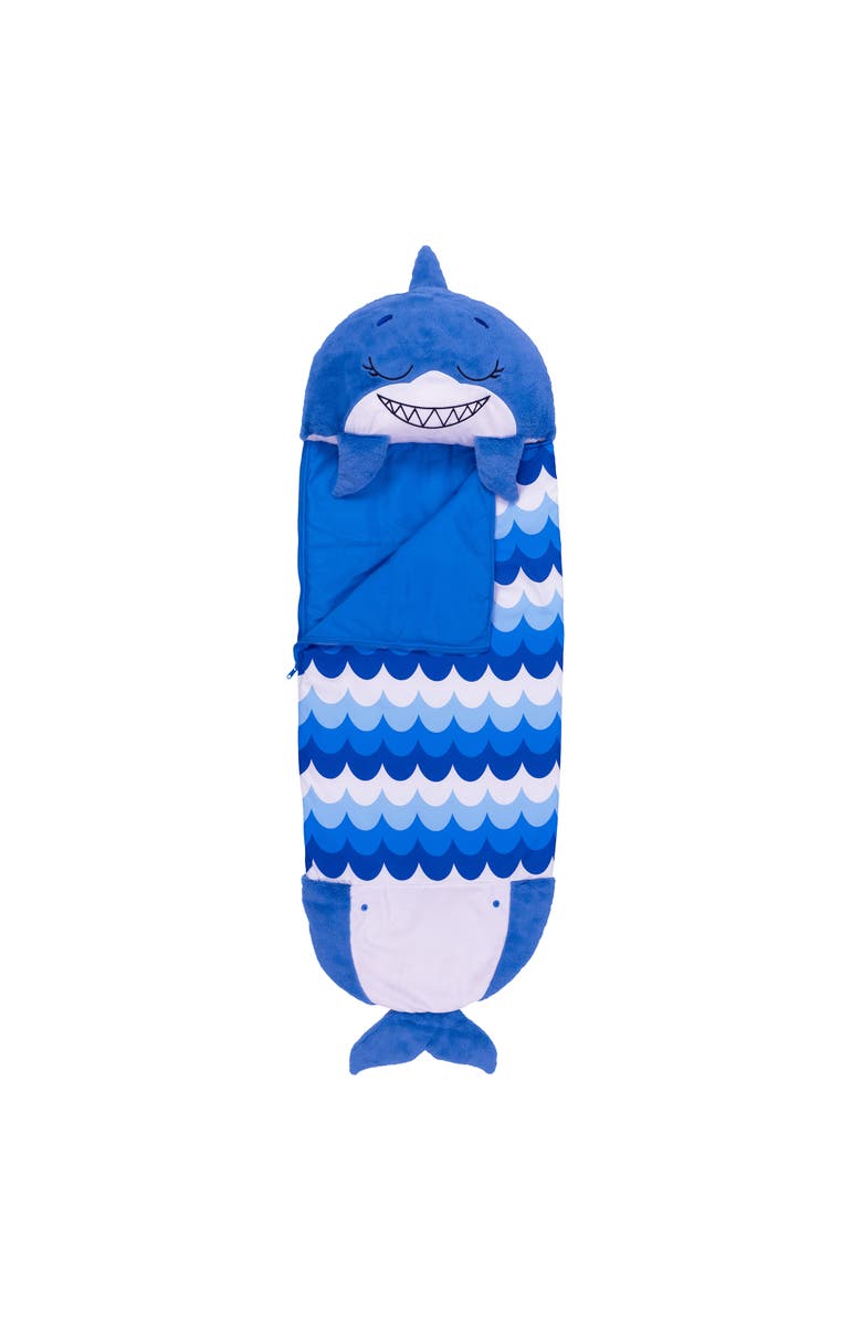 Happy Nappers Pillow & Sleepy Sack, Large Blue Shark 66x30 Inches, 7+, Main, color, 