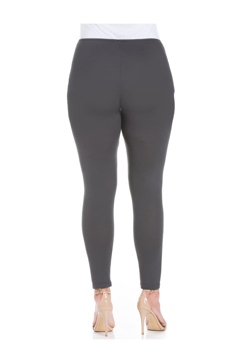 24seven Comfort Apparel Ankle Length Leggings, Alternate, color, Charcoal