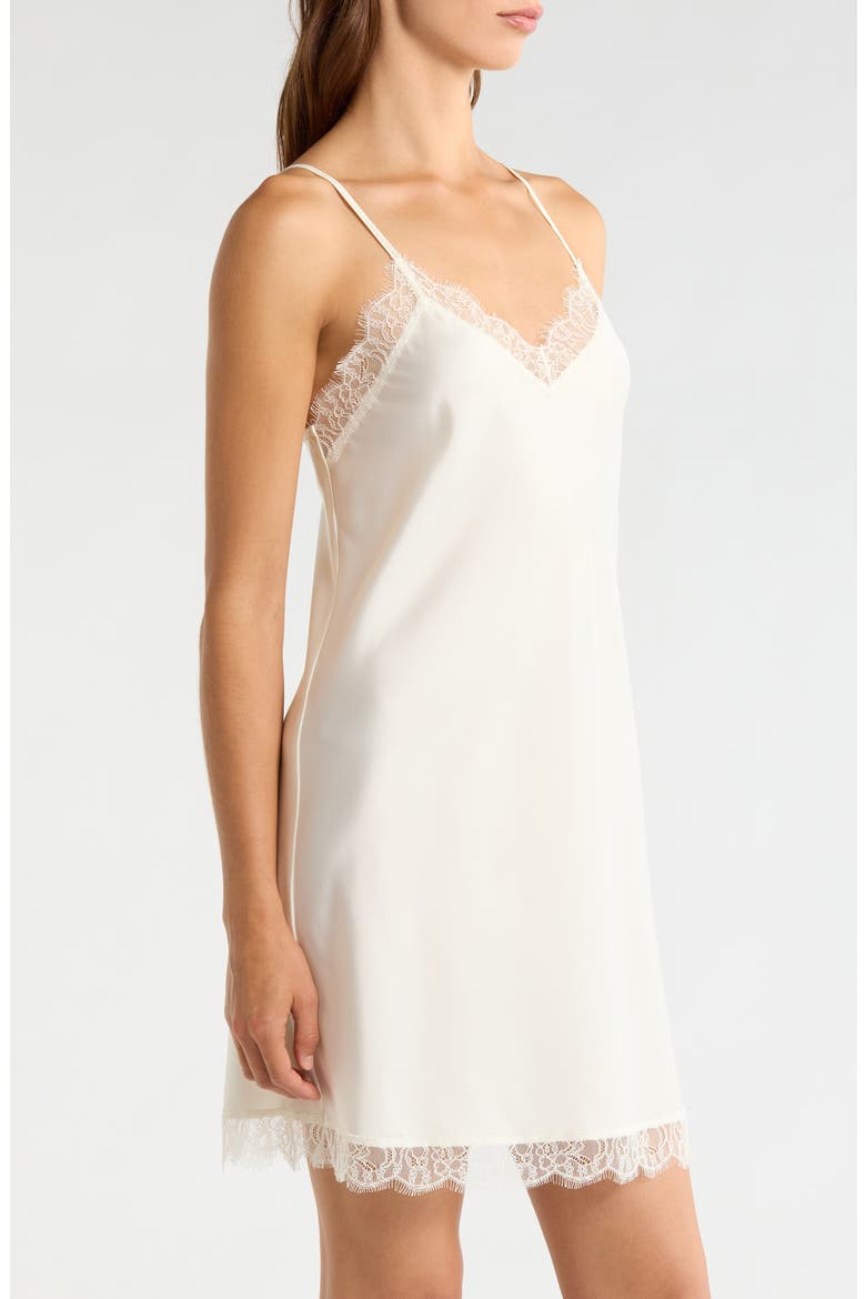 Scalloped Lace Trim Satin Slip, Alternate, color, IVORY EGRET