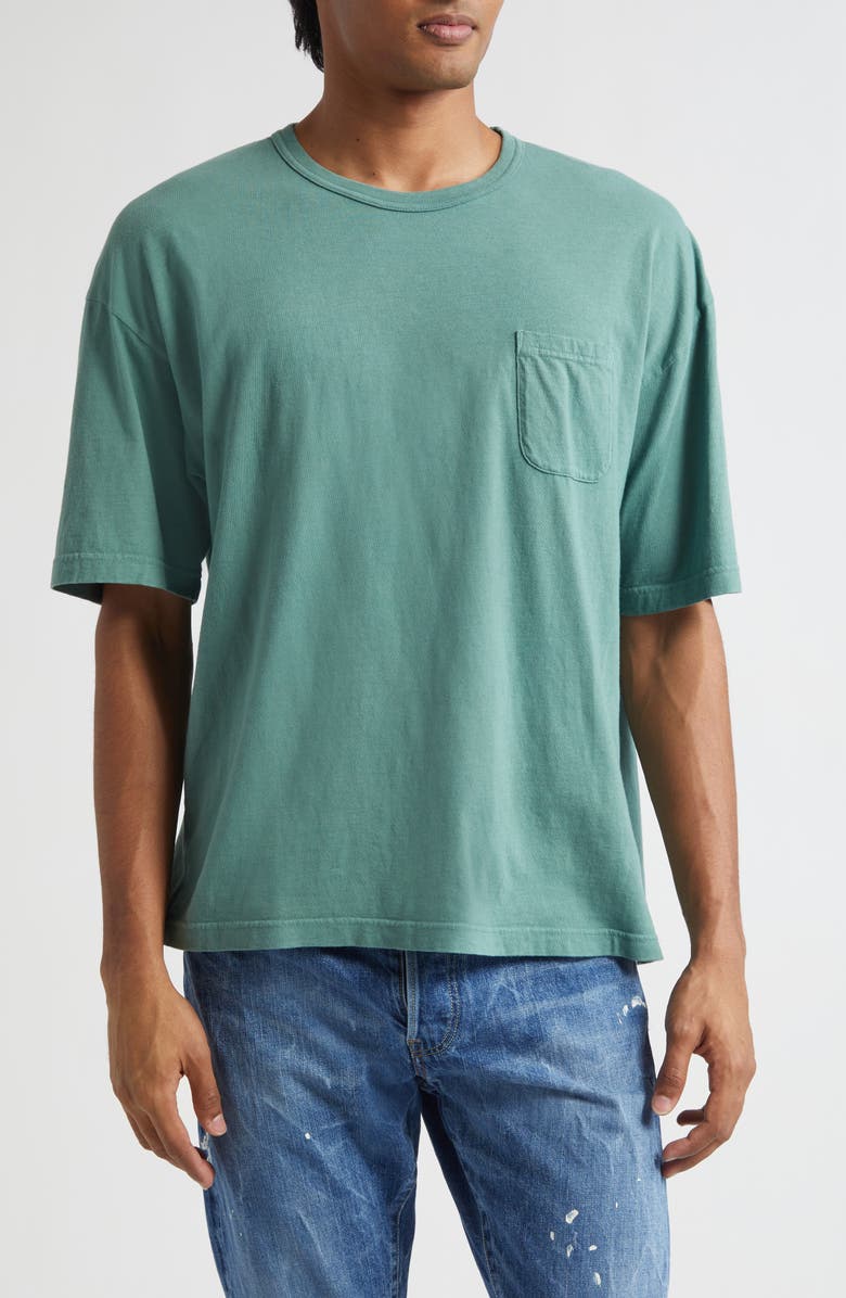 VISVIM Jumbo Damaged Oversize Pocket T-Shirt, Main, color, Green