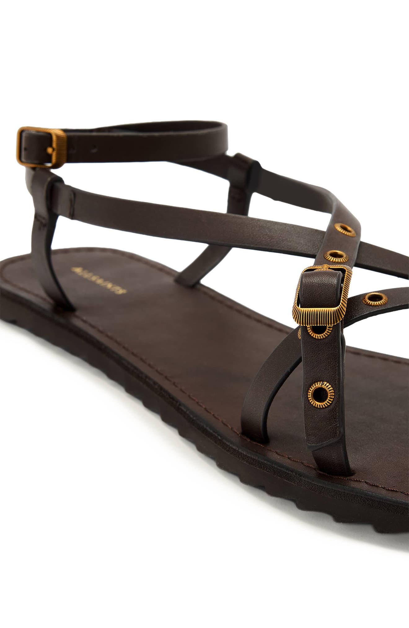 Tyla Eyelet Ankle Strap Sandal, Alternate, color, DARK BROWN