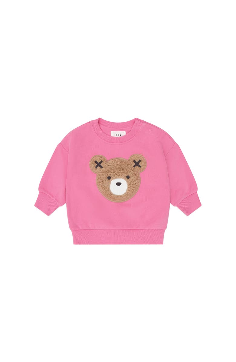 Huxbaby Furry Huxbear Sweatshirt Girls, Main, color, Strawberry