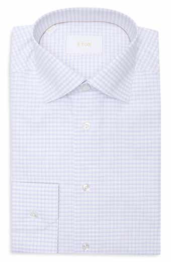 Eton Slim Fit Check Supima® Cotton Dress Shirt
