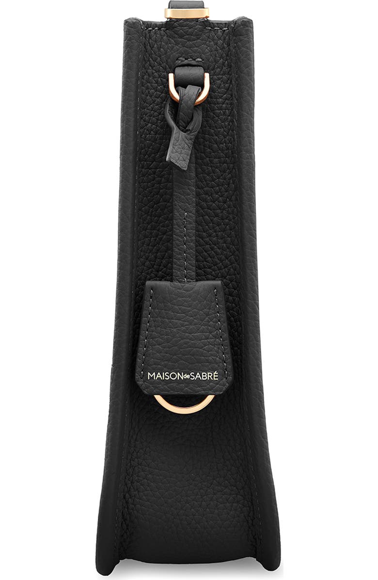 MAISON de SABRÉ Leather Mini Saddle Bag, Alternate, color, Black Caviar