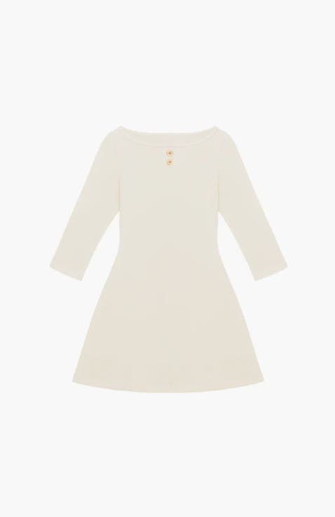 3/4 Sleeve Boat Neck Dress