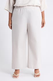 Eileen Fisher Stretch Cotton Poplin Wide Leg Ankle Pants