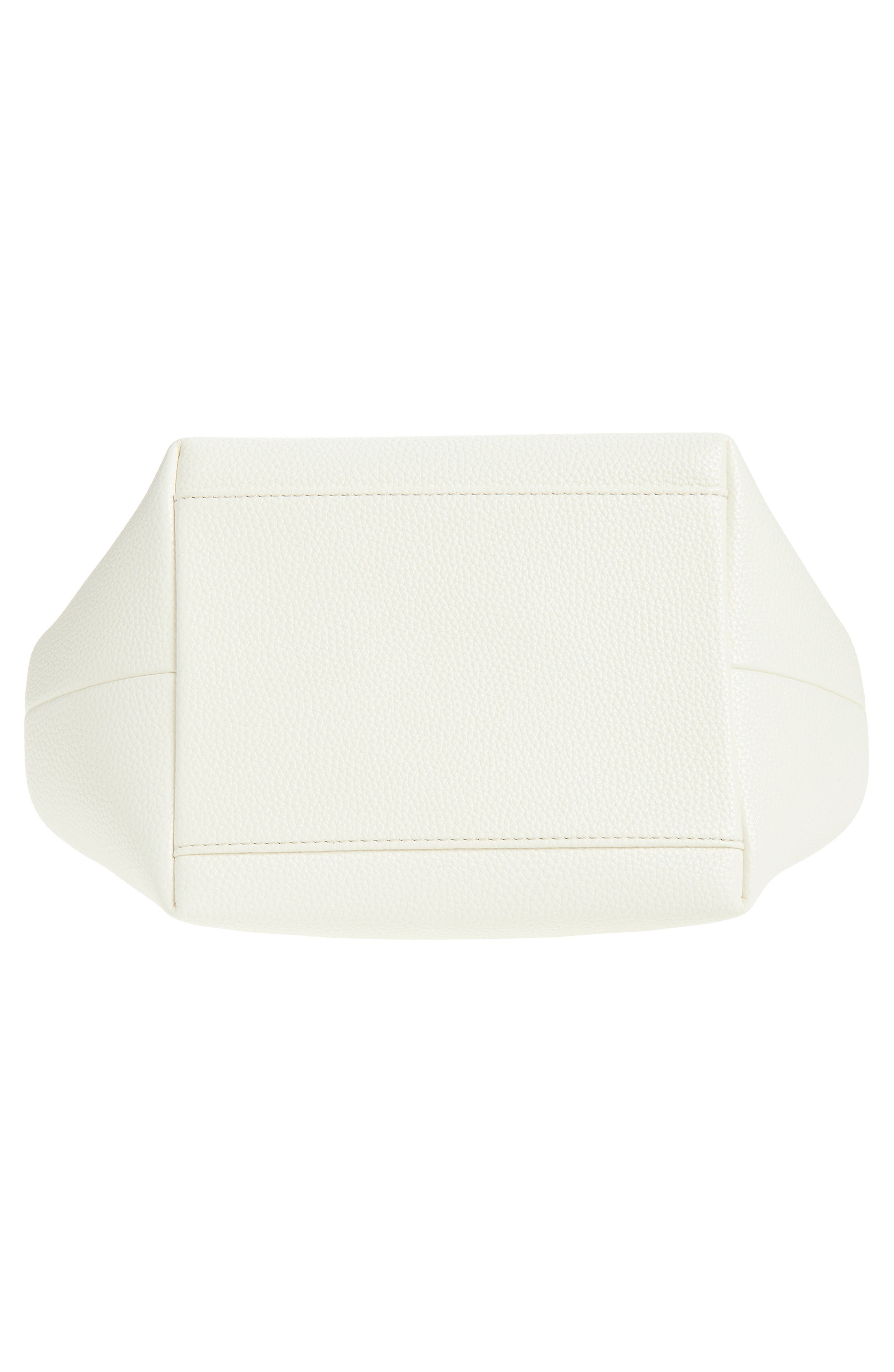 Ganni Small Bou Grained Faux Leather Top Handle Bag, Alternate, color, Egret
