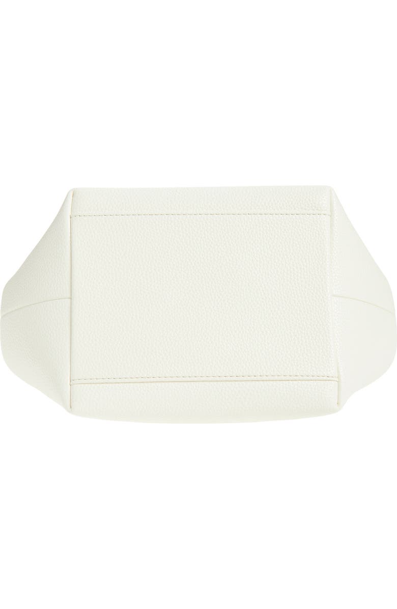 Ganni Small Bou Grained Faux Leather Top Handle Bag, Alternate, color, Egret