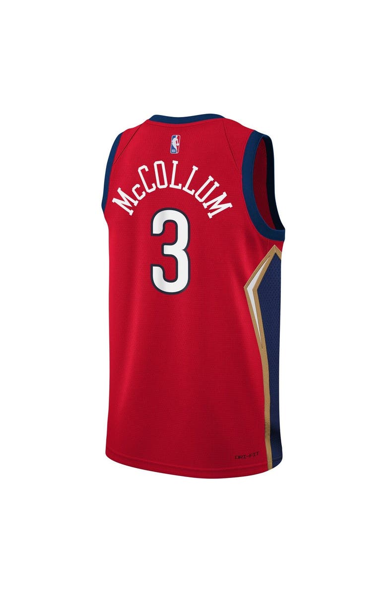 Jordan Brand Youth Jordan Brand C.J. McCollum Red New Orleans Pelicans Swingman Jersey - Statement Edition, Alternate, color, 