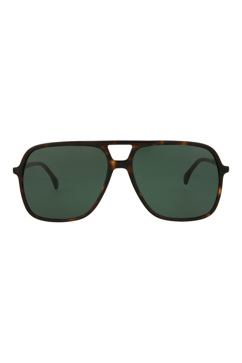 58mm Best Aviator Sunglasses, Main, color, HAVANA HAVANA GREEN