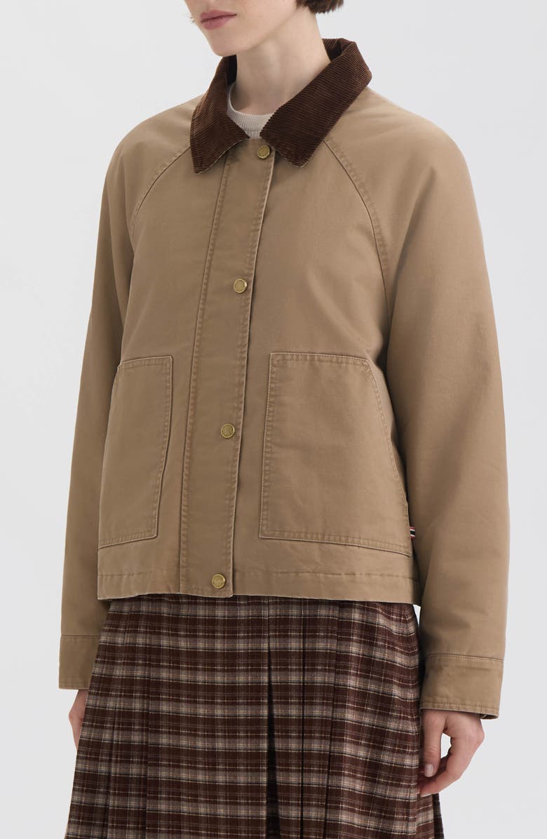 Hunter Corduroy Collar Raglan Sleeve Cotton Barn Jacket, Alternate, color, Tan