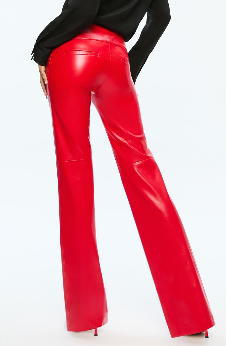 Alice + Olivia Olivia Faux Leather Pants, Alternate, color, Bright Ruby